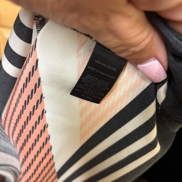 Express Blouson Sleeveless Geometric Strapless Dress-Black,Orange,White Size Sm - Picture 6 of 7